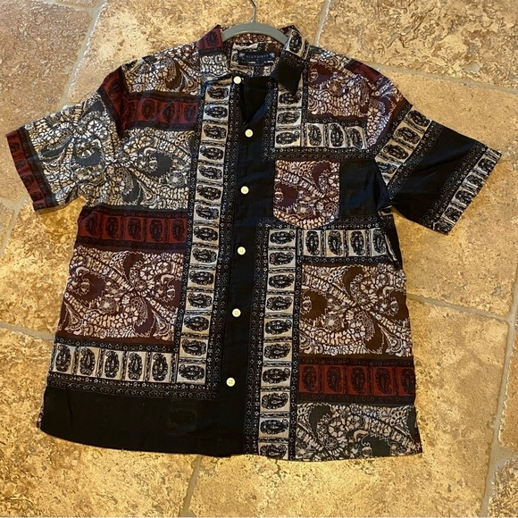 NWT~ALL SAINTS Men Marquee Paisley Print Relaxed Fit Short Sleeve Top-Medium